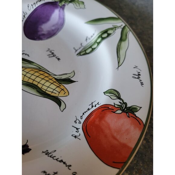 Sakura Garden Delight 1995 Stoneware Plate By Sue Zipki Vegetables Vtg 8.5" - Picture 3 of 7